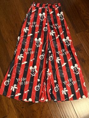 Mickey Mouse Red & Black Wide-Leg Pants